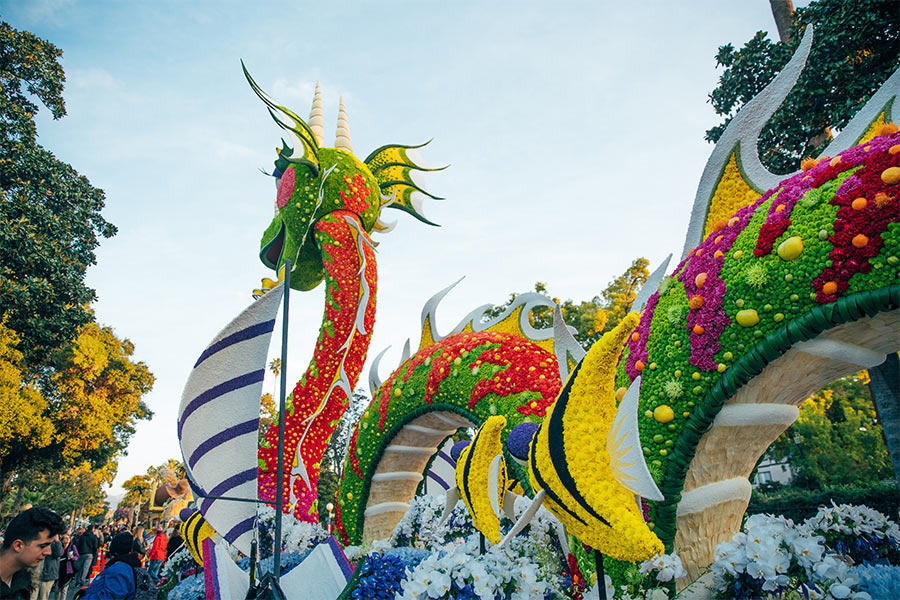 The UPS Store's 2018 float, featuring an animated sea monster